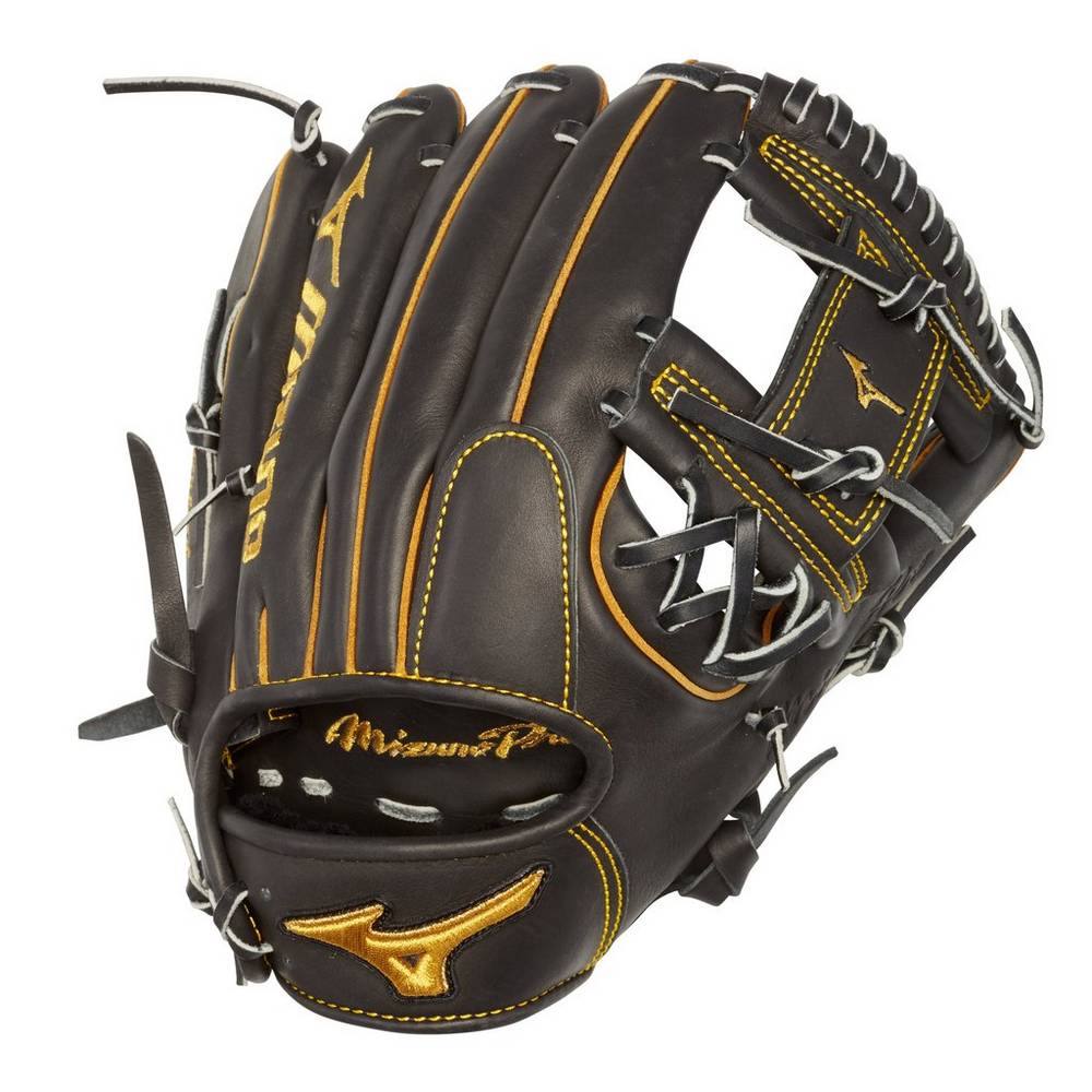 Mizuno Men's Pro Infield Baseball Glove 11.75" - Shallow Pocket Black (312665-AUC)